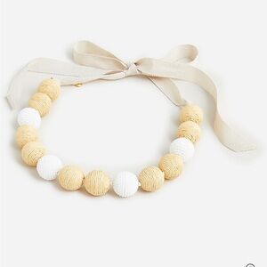 J. Crew Raffia-and-beaded gumball necklace